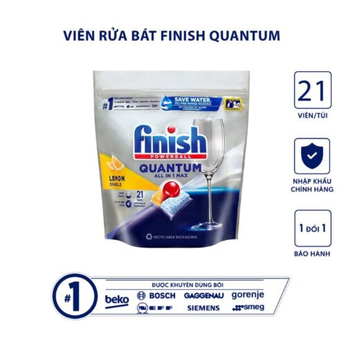 Viên rửa bát Finish Quantum All In One túi 21 viên 4 Ảnh viên rửa bát Finish Quantum All In One túi 21 viên