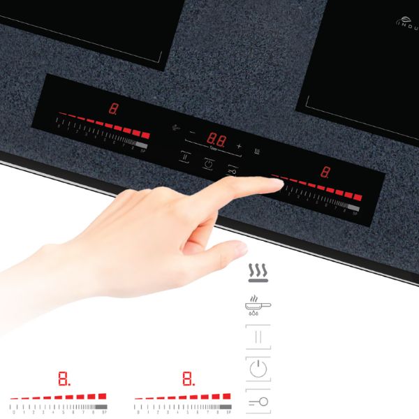 Bếp từ đôi Tomate GH DUO‐S2I Plus EK7 lắp âm 5 Bảng điều khiển bếp từ đôi Tomate GH DUO‐S2I Plus EK7 lắp âm