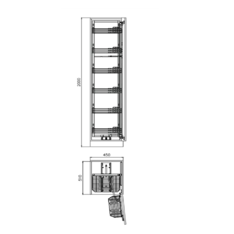 Tủ đồ khô nan dẹt SUS304 cánh mở GrandX XPR.450S 4 Chi tiết tủ đồ khô nan dẹt SUS304 cánh mở GrandX XPR.450S