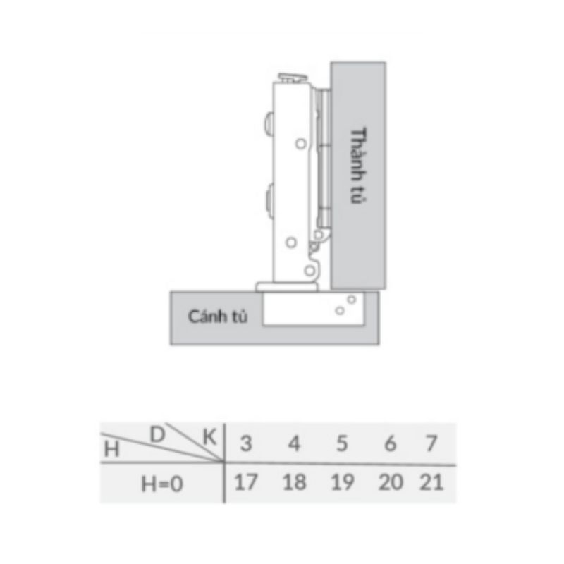 Bản lề thẳng lắp trùm ngoài Capella thép GrandX XC.IR107A 4 Kích thước bản lề thẳng lắp trùm ngoài Capella thép GrandX XC.IR107A