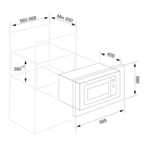 Lò vi sóng kết hợp nướng Tomate TOM MW‐220 7 Kích thước lò vi sóng kết hợp nướng Tomate TOM MW‐220