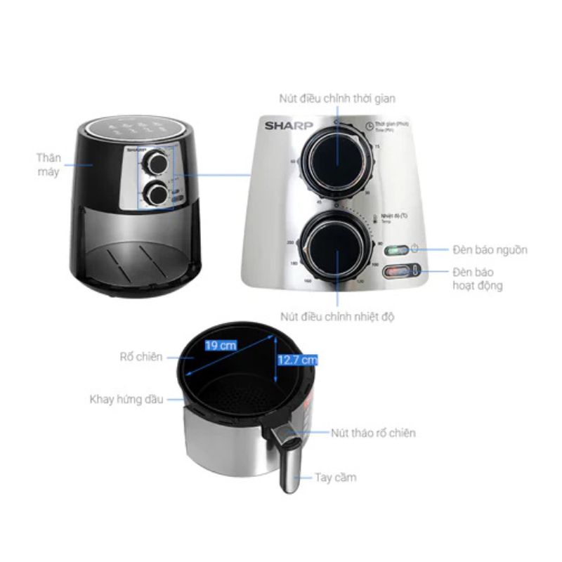 Nồi chiên không dầu Sharp KF-AF42MV-ST 3 Chi tiết nồi chiên không dầu Sharp KF-AF42MV-ST