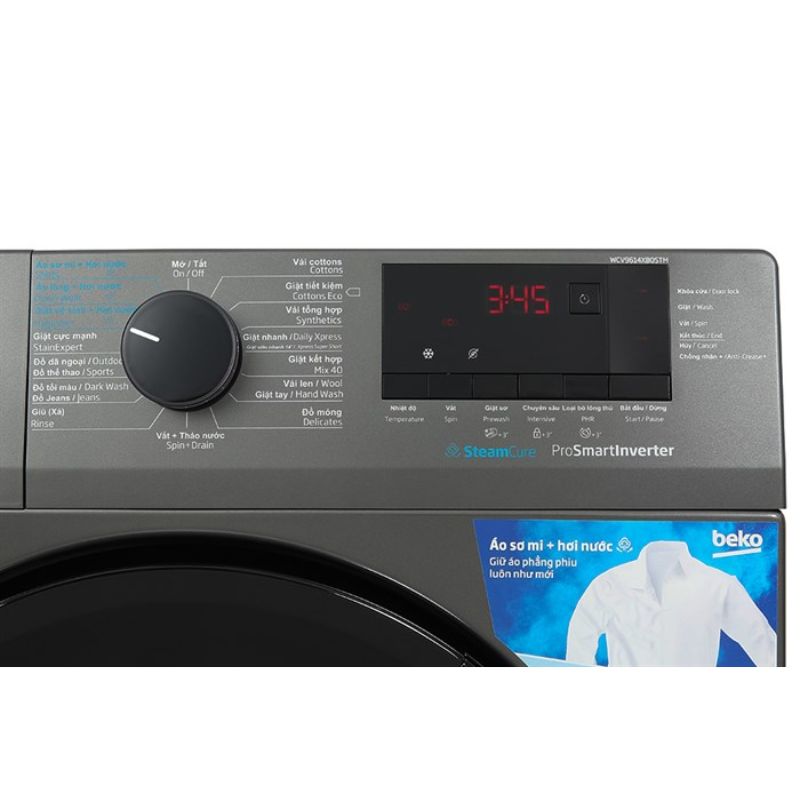 Máy Giặt Beko Inverter 9 Kg WCV9614XB0STM cửa trước 5 Bảng điều khiển máy Giặt Beko Inverter 9 Kg WCV9614XB0STM cửa trước