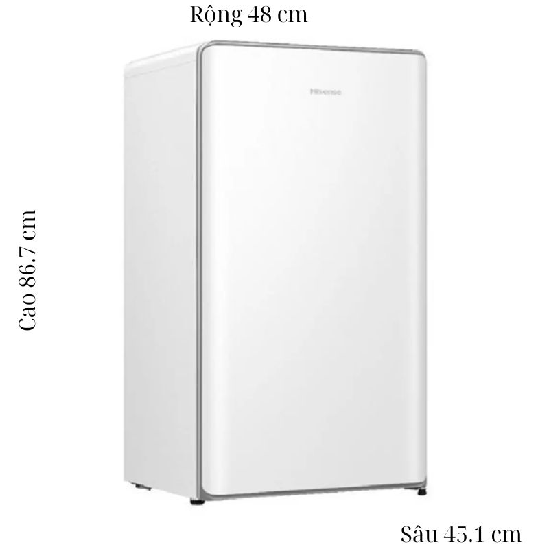 Tủ Lạnh 1 cánh mini 82 Lít Hisense HR08DW 5 Kích thước tủ Lạnh 1 cánh mini 82 Lít Hisense HR08DW