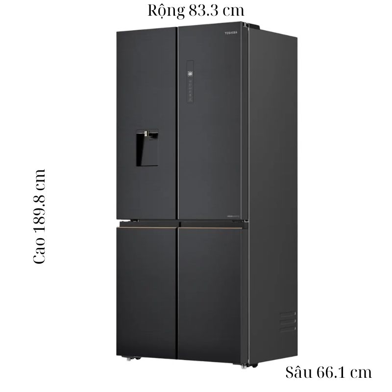 Tủ Lạnh 4 cánh Multi Doors Inverter 515 Lít Toshiba GR-RF675WI-PMV(06)-MG 5 Kích thước tủ Lạnh 4 cánh Multi Doors Inverter 515 Lít Toshiba GR-RF675WI-PMV(06)-MG