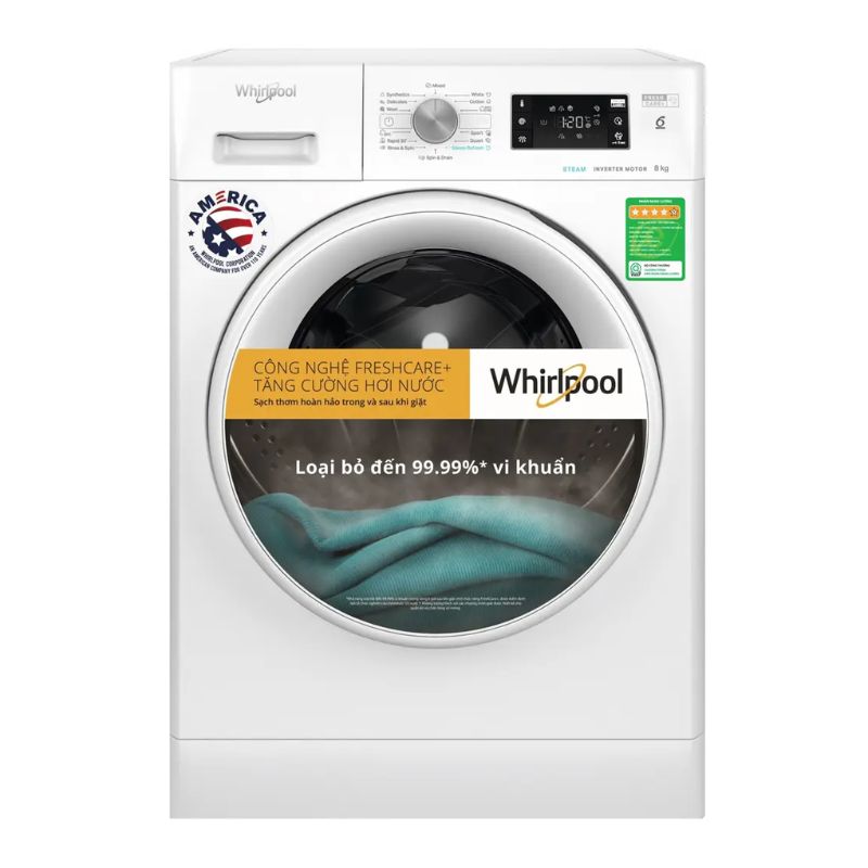 Máy Giặt Whirlpool Inverter 8 Kg FFB8458WV EU cửa trước 3 Máy Giặt Whirlpool Inverter 8 Kg FFB8458WV EU cửa trước