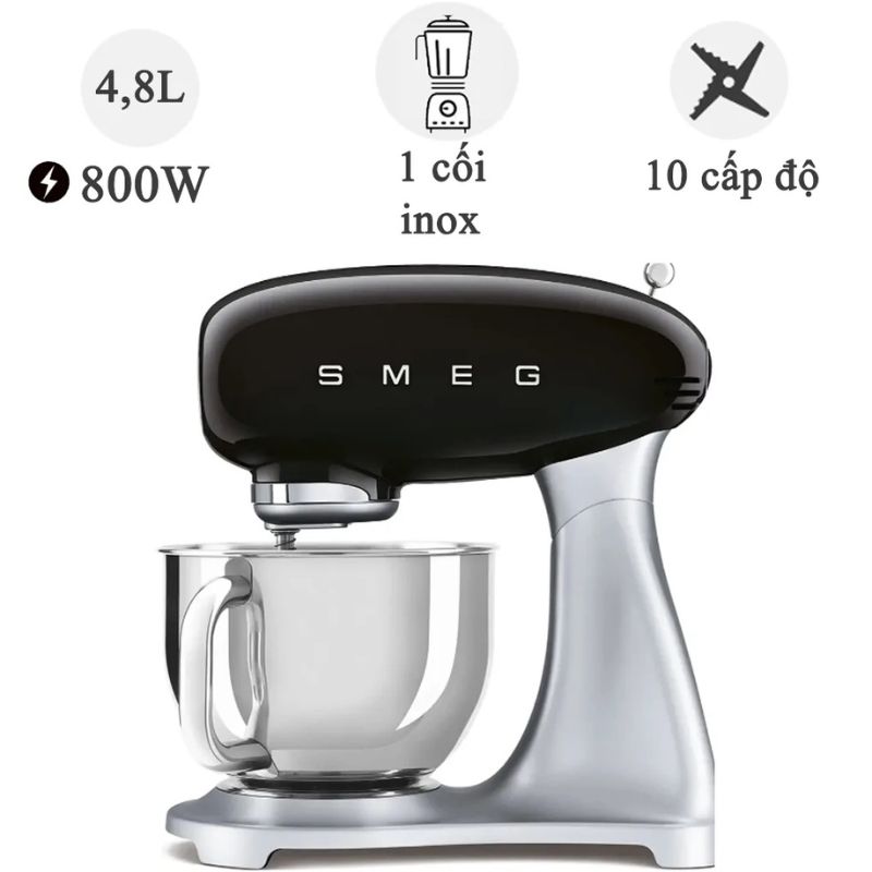 Máy trộn Smeg SMF02BLEU màu đen 800W 2 Máy trộn Smeg SMF02BLEU màu đen 800W