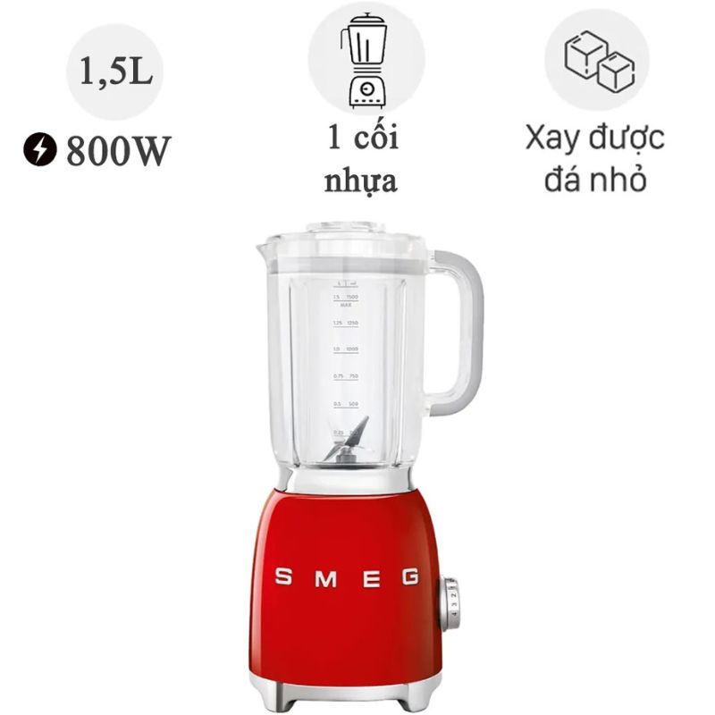 Máy xay sinh tố SMEG BLF01RDEU Đỏ 3 Máy xay sinh tố SMEG BLF01RDEU Đỏ