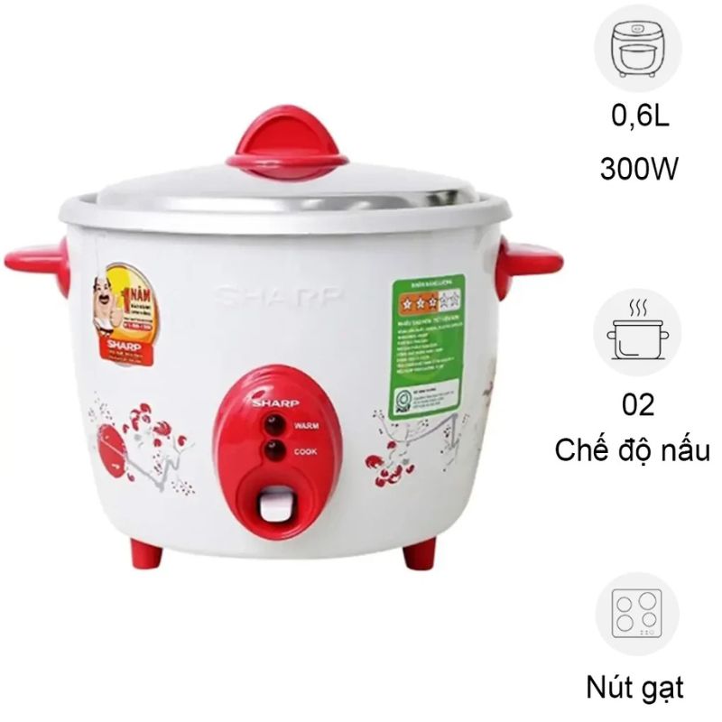 Nồi cơm điện Sharp KSH-D06V 0.6 lít 3 Nồi cơm điện Sharp KSH-D06V 0.6 lít