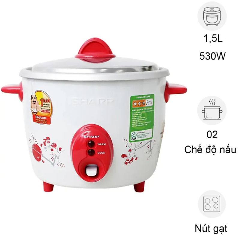 Nồi cơm điện Sharp KSH-D15V 1.5 lít 3 Nồi cơm điện Sharp KSH-D15V 1.5 lít