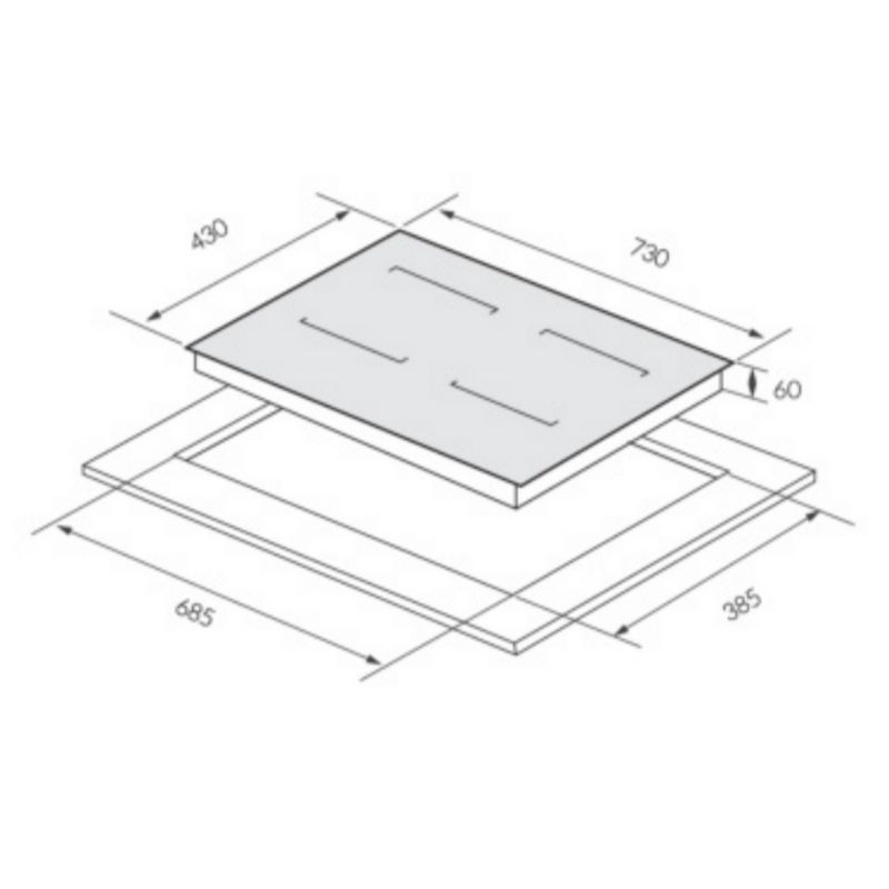 Bếp từ GrandX GX IP676SE 5 Kích thước bếp từ GrandX GX IP676SE
