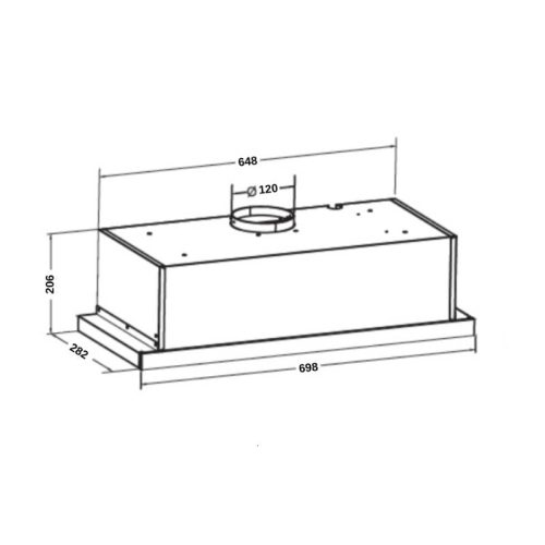 Máy hút mùi âm tủ GrandX GX H70F58B 5 Kích thước máy hút mùi âm tủ GrandX GX H70F58B