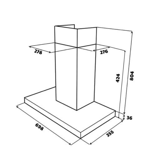 Kích thước máy hút mùi áp tường GrandX GX H70T78B