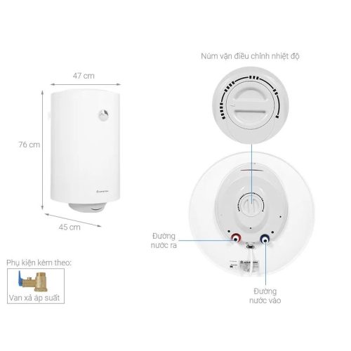 Máy nước nóng Ariston PRO R 80 V 2.5 FE 80 Lít 7 Kích thước máy nước nóng Ariston PRO R 80 V 2.5 FE 80 Lít