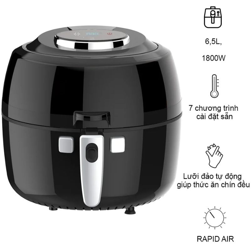 Nồi chiên không dầu 6.5 Lít Kangaroo KG65AF 2 Nồi chiên không dầu 6.5 Lít Kangaroo KG65AF