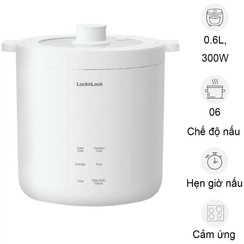 Nồi cơm điện Mini Lock&lock EJR314IVY 0.6 Lít 3 Nồi cơm điện Mini Lock&lock EJR314IVY 0.6 Lít
