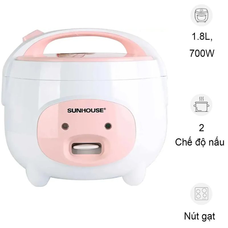 Nồi cơm điện Sunhouse SHD8607W 1.8 Lít 2 Nồi cơm điện Sunhouse SHD8607W 1.8 Lít