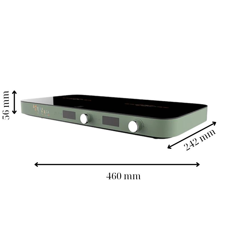 Bếp từ đôi Hawonkoo MCEH-200-II-GE di động 6 Kích thước bếp từ đôi Hawonkoo MCEH-200-II-GE di động