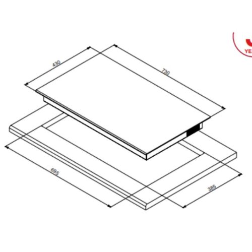 Kích thước bếp từ Hafele HC-I7326B 533.09.989