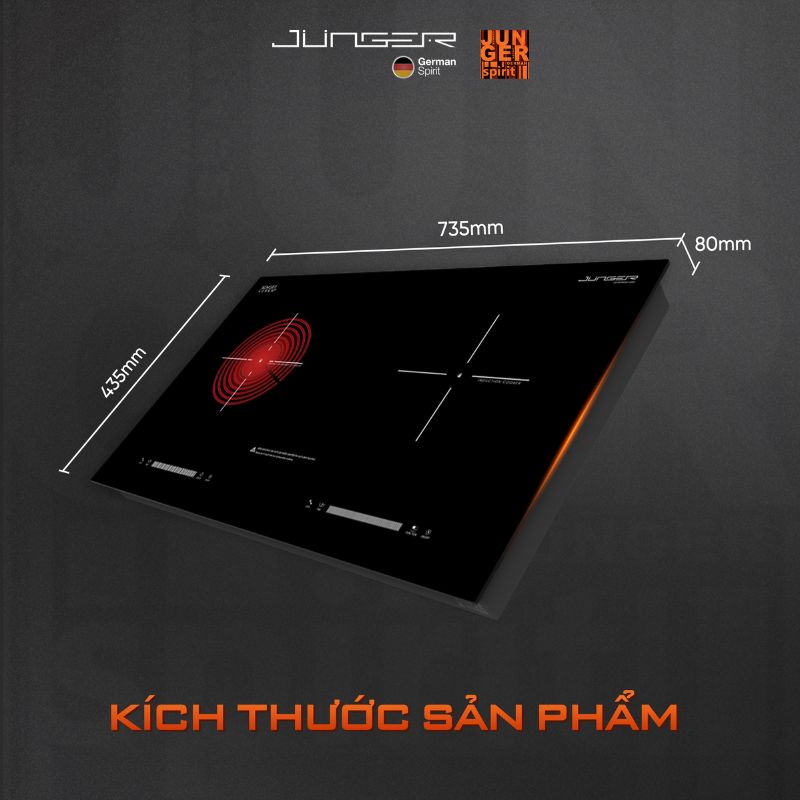 Bếp từ kết hợp hồng ngoại Junger SIS-68 lắp âm 5 Kích thước bếp từ kết hợp hồng ngoại Junger SIS-68 lắp âm