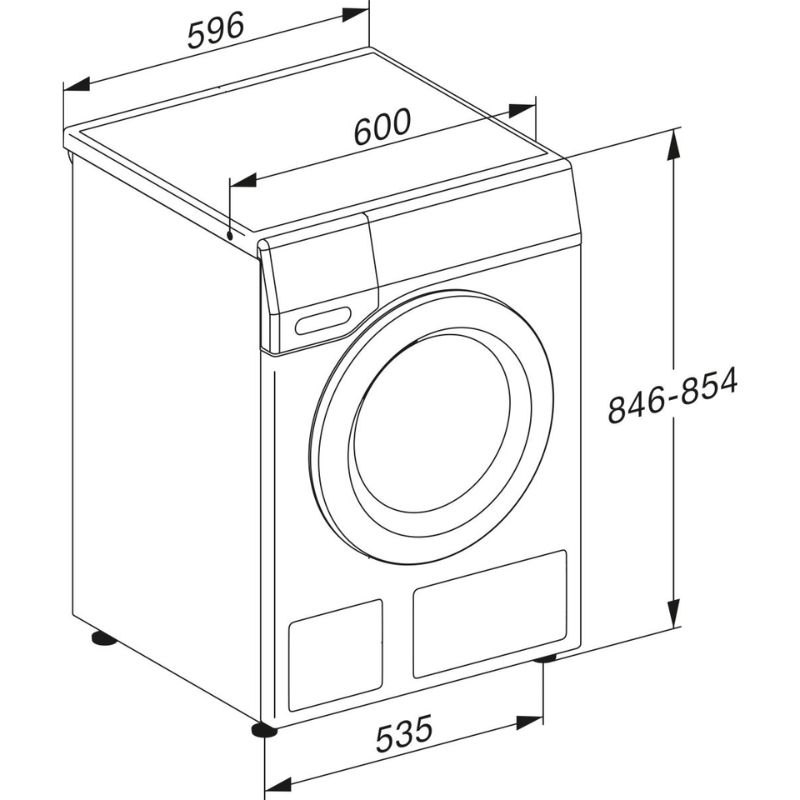 Máy giặt-sấy Miele WTR860WPM 4 Kích thước máy giặt-sấy Miele WTR860WPM
