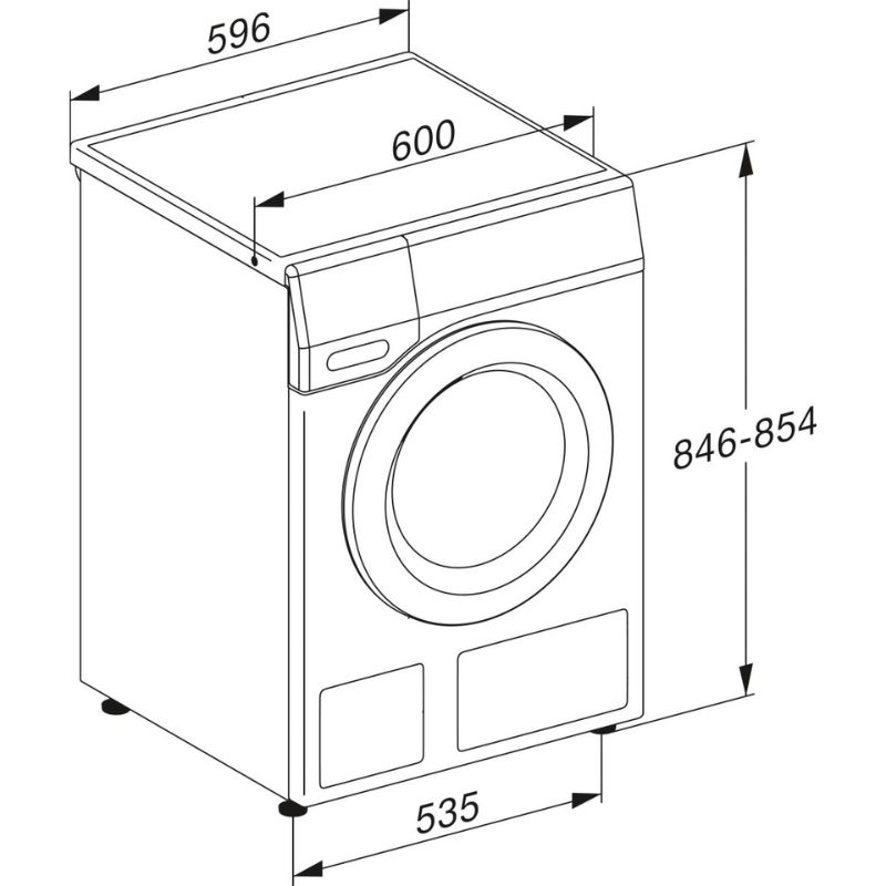 Máy giặt-sấy Miele WTW870WPM 5 Kích thước máy giặt-sấy Miele WTW870WPM