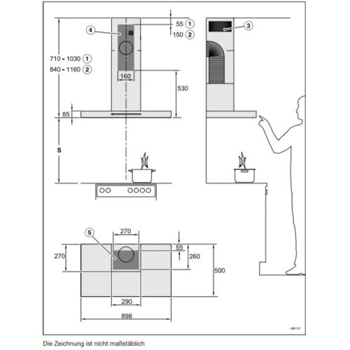 Máy hút mùi treo tường Miele DA 6698 W Puristic Edition 6000 BRWS 7 Kích thước máy hút mùi treo tường Miele DA 6698 W Puristic Edition 6000 BRWS