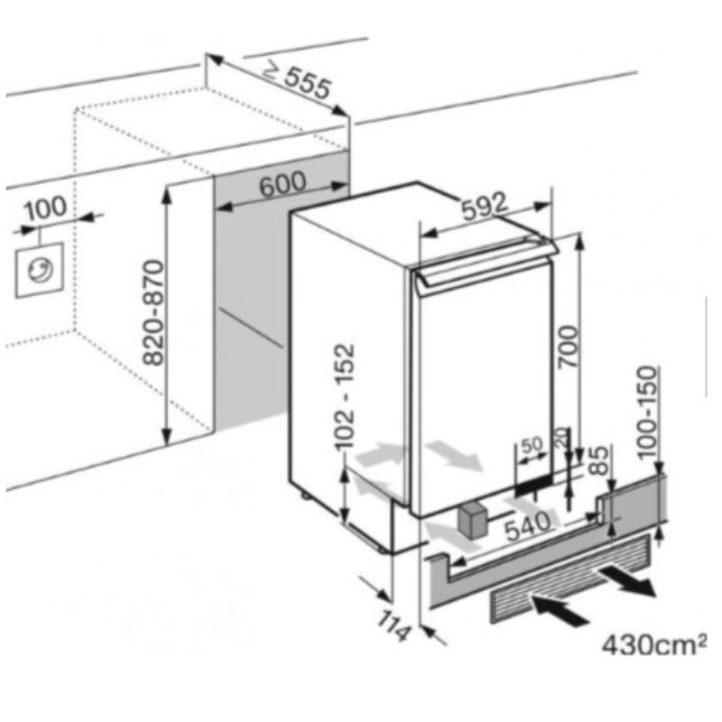 Tủ rượu Miele KWT 6321 6 Kích thước tủ rượu Miele KWT 6321