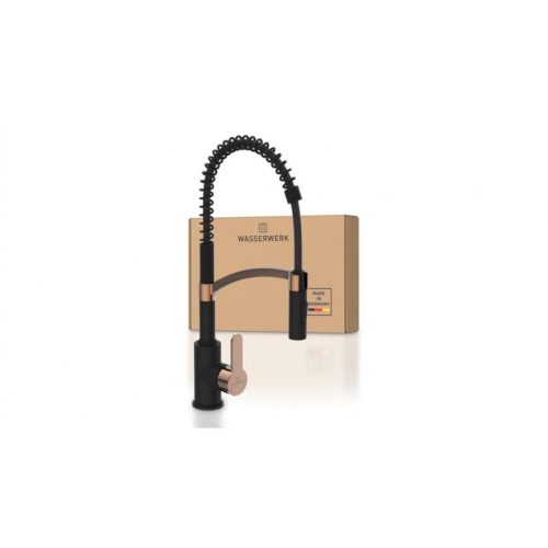 Vòi rửa bát Wasserwerk WK 3 black/rose gold with spiral spring 700557