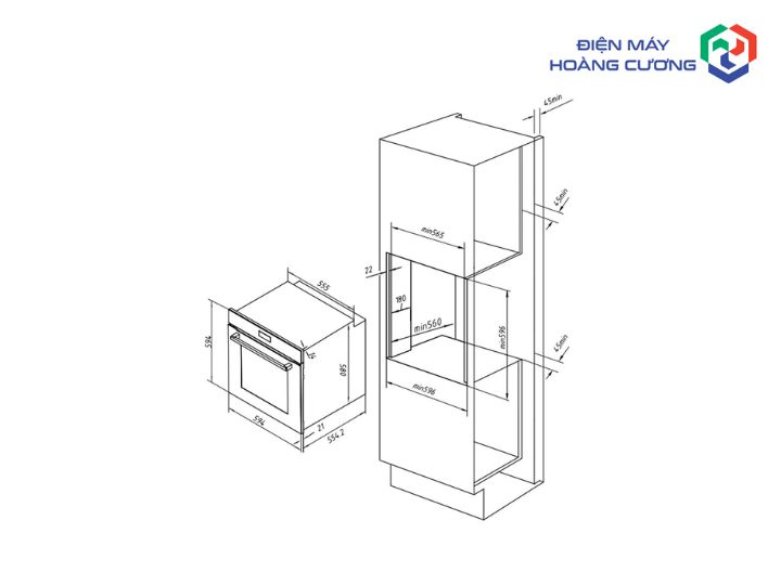 Lò nướng âm tủ Hafele HC-O811B 495.10.035 4 Thông số kỹ thuật lò nướng Hafele HC-O811B - 495.10.035