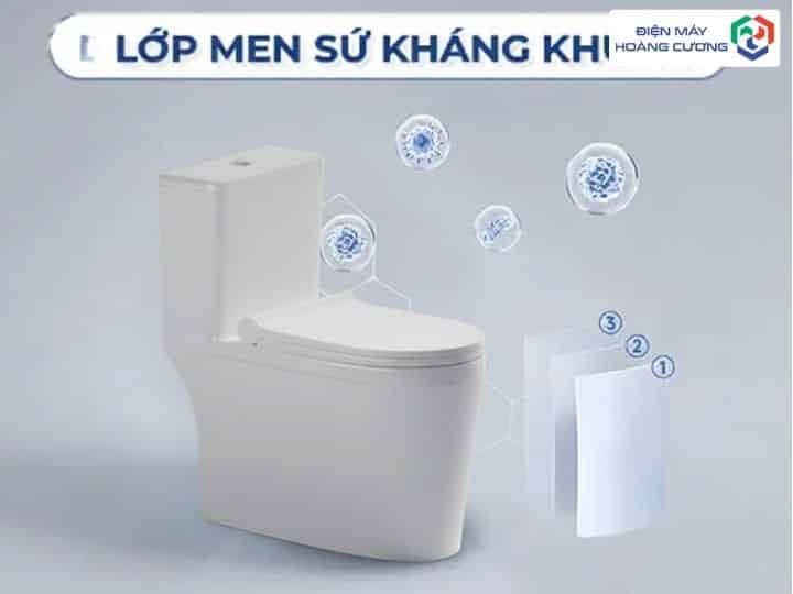 Bồn cầu một khối Hafele 588.82.439 14 Bồn cầu một khối Hafele 588.82.439 lớp men kháng khuẩn