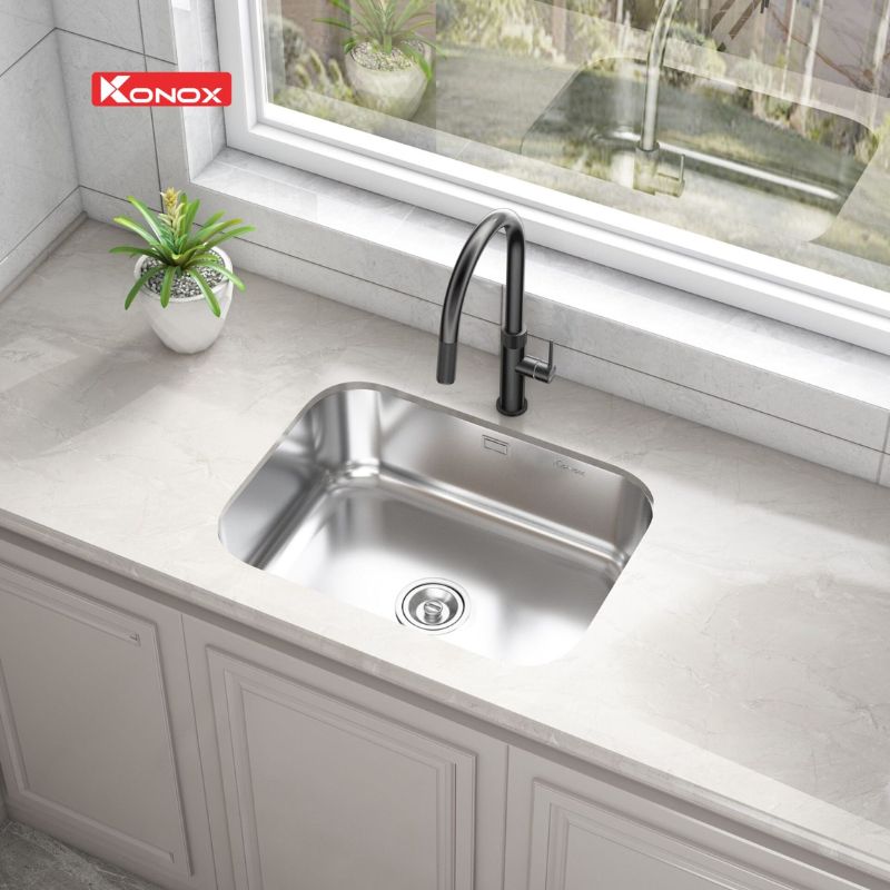 Chậu rửa bát Konox Tari 5744SM 4 Chậu rửa bát Konox Tari 5744SM - Ảnh 2