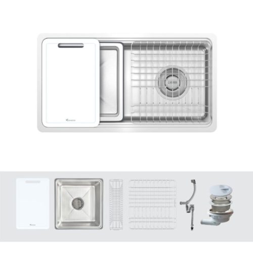 Chậu rửa bát inox 1 hố Konox TARI 780SM 7 phu kien chau rua bat inox 1 ho konox tari 780sm