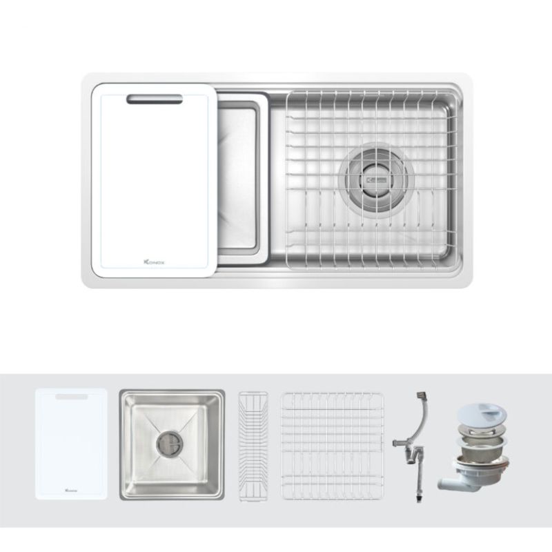 Chậu rửa bát inox 1 hố Konox TARI 780SM 5 Chậu rửa bát inox 1 hố Konox TARI 780SM - Ảnh 3