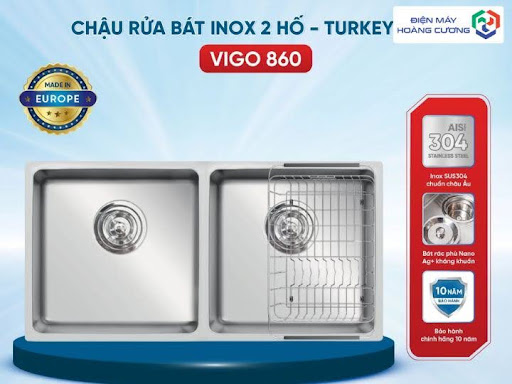 Chậu rửa bát Konox Vigo 860 Turkey Series chất liệu inox
