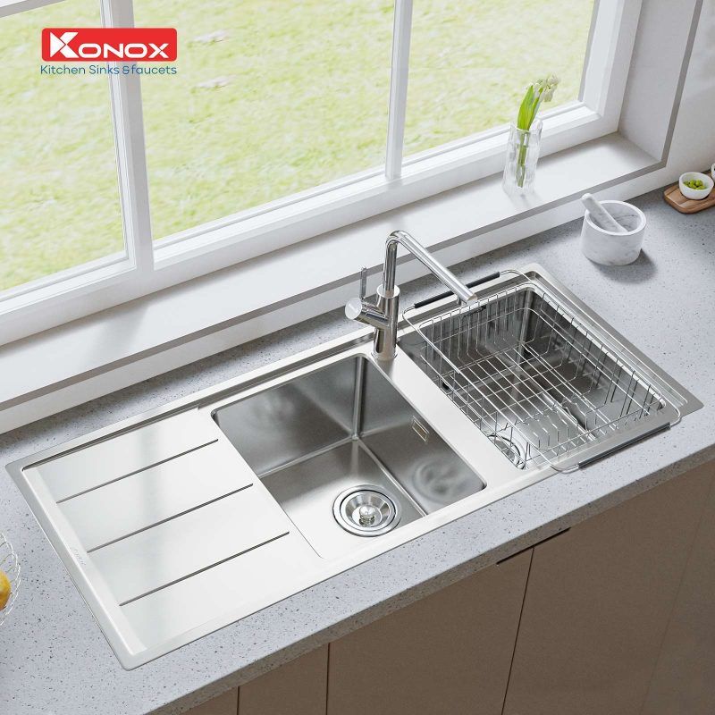 Chậu rửa bát Konox Turkey Beta 1160 Bàn trái 3 Chậu rửa bát Konox Turkey Beta 1160 Bàn trái - Ảnh 2