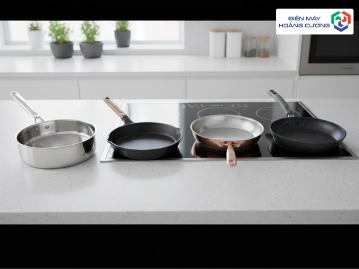 Các loại chất liệu chảo phù hợp với bếp từ