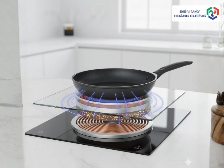 Chảo chống dính bếp từ hoạt động như nào?