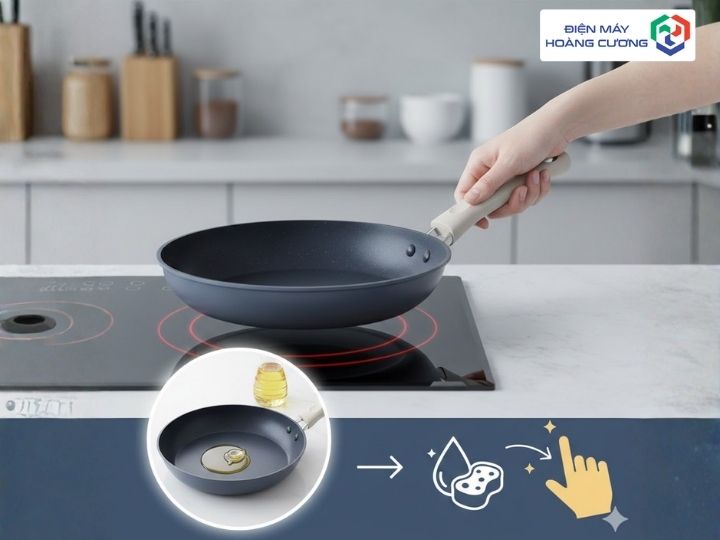 Trước khi sử dụng chảo chống dính bếp từ