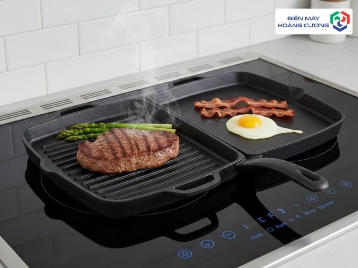 Vỉ Nướng Bếp Từ Có Những Loại Nào? Đặc Điểm Và Cách Chọn Mua 6 Vỉ nướng bếp từ loại hai mặt