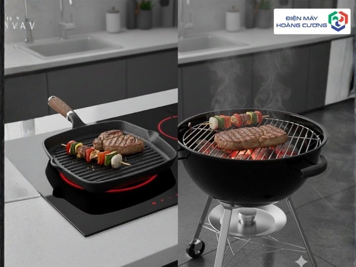 Vỉ Nướng Bếp Từ Có Những Loại Nào? Đặc Điểm Và Cách Chọn Mua 12 Vỉ nướng bếp từ so với vỉ nướng than