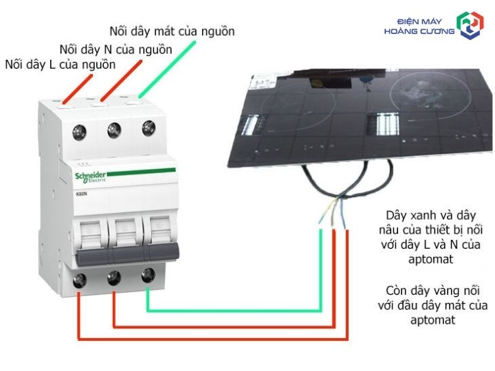 hướng dẫn đấu dây nguồn bếp từ Bosch vào Aptomat