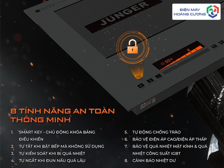 Tính năng an toàn của bếp từ đôi CEJ-220-INVERTER