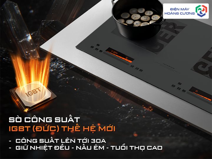 thiết kế bếp từ đôi Junger CEJ-226-INVERTER