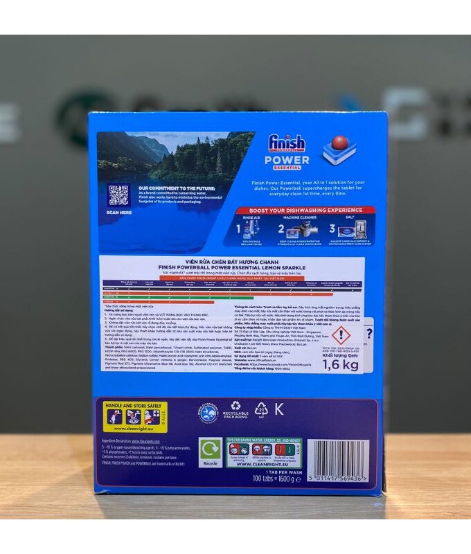 hinh anh vien rua bat finish essential 100 vien