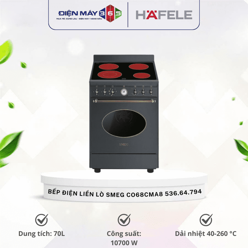 Bếp điện liền lò Hafele Smeg CO68CMA8 536.64.794 3 Bếp điện liền lò Hafele Smeg CO68CMA8 536.64.794