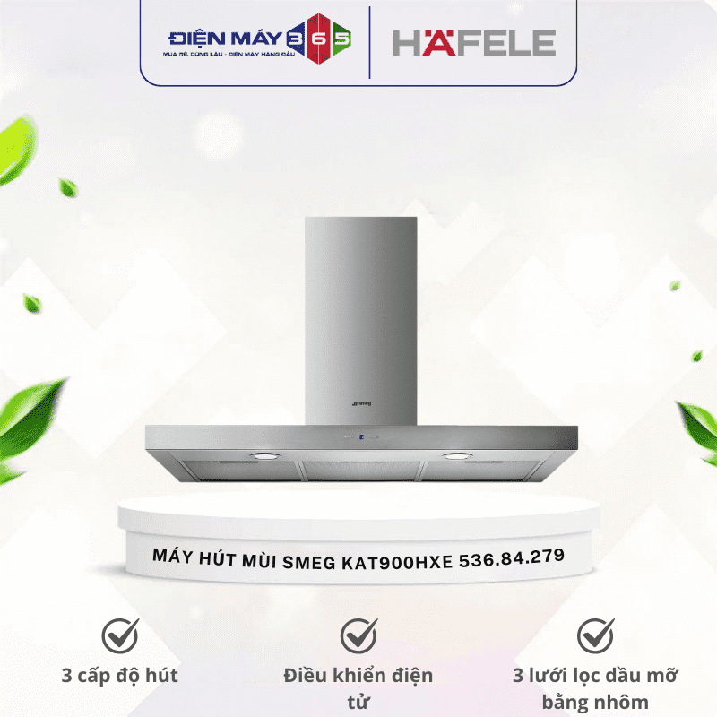 Máy hút mùi gắn tường 90cm Hafele Smeg KAT900HXE 536.84.279 2 Máy hút mùi gắn tường 90cm Hafele Smeg KAT900HXE 536.84.279