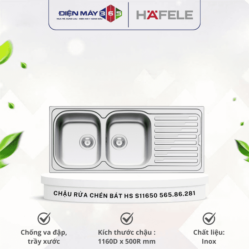 Chậu rửa chén bát Hafele HS S11650 565.86.281 ( Ngừng sản xuất) 3 Chậu rửa chén bát Hafele HS S11650 565.86.281 ( Ngừng sản xuất)