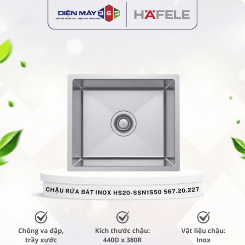Chậu rửa bát inox Hafele HS20-SSN1S50 567.20.227