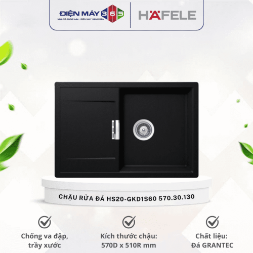 Chậu rửa bát đá Hafele HS20-GKD1S60 570.30.130